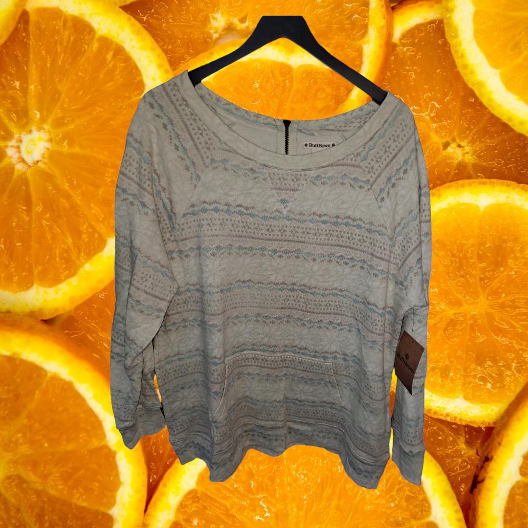 New Ruff Hewn Knit Sweater With Back 1/4 Zip Size Xl
